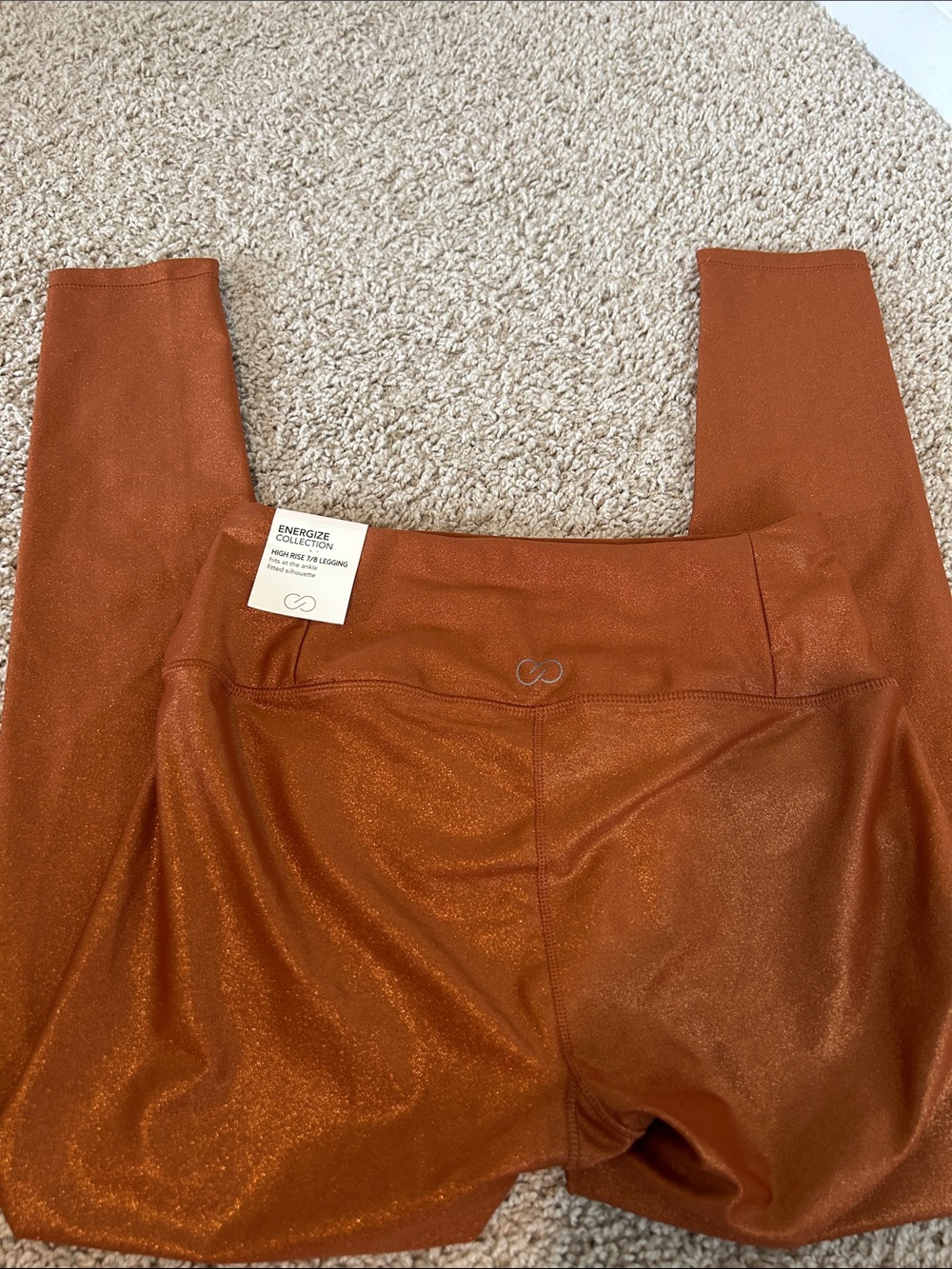 NWT Calia Small High Rise 7/8 Leggings, Energize Collection, Shiny Copper